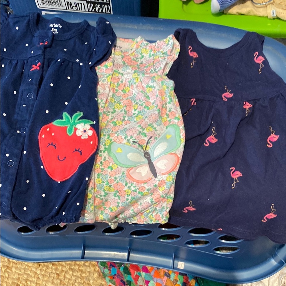 Cute Baby Rompers Set - Navy, Floral, Flamingo